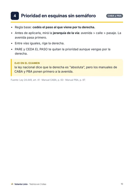 Lámina 4: prioridad en esquinas sin semáforo
